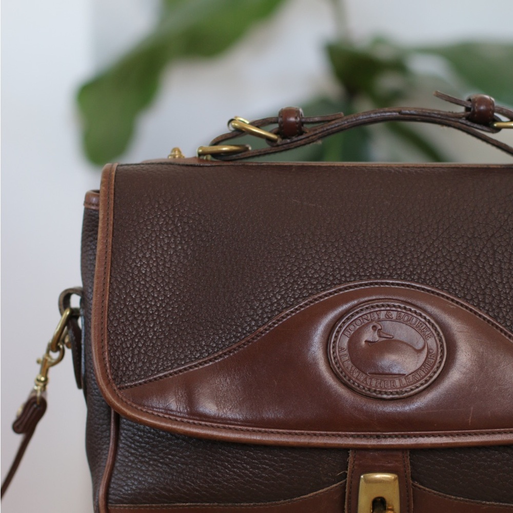 Dooney & Bourke Brown Leather Briefcase Handbag